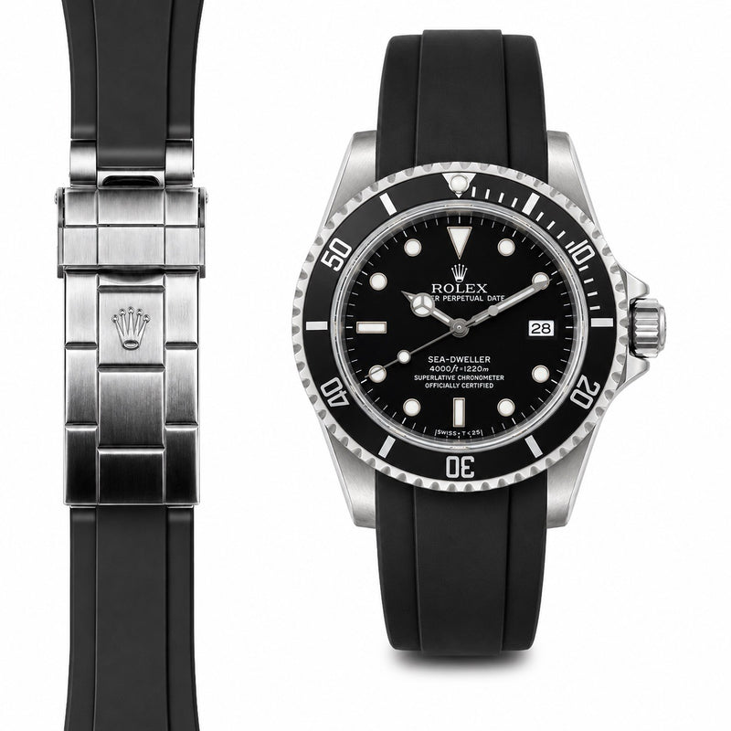 Rolex Sea Dweller black rubber watch strap
