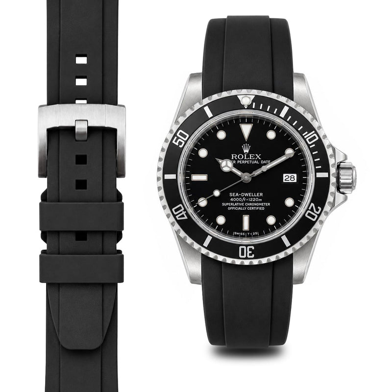 Black Rubber / Silver Buckle / Standard