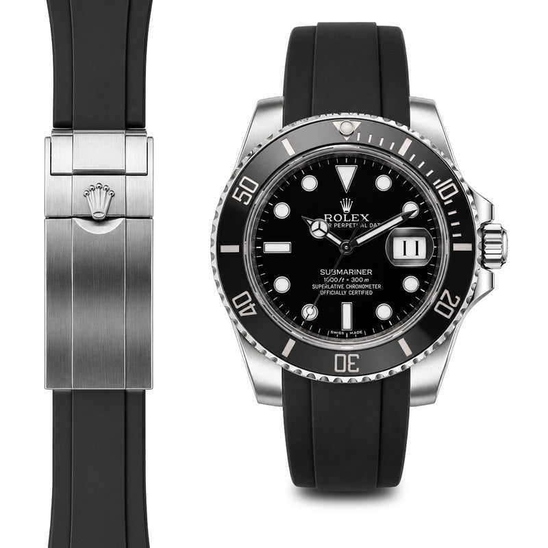 Rolex Submariner black rubber watch strap
