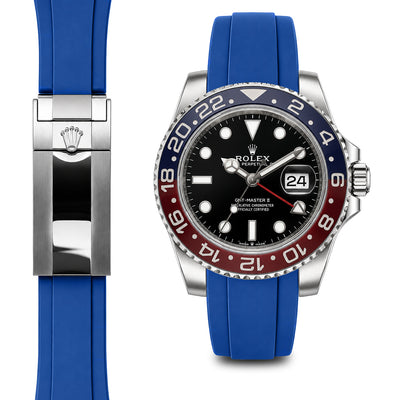 Curved End Rubber Strap for Rolex GMT Master II Ceramic Watch