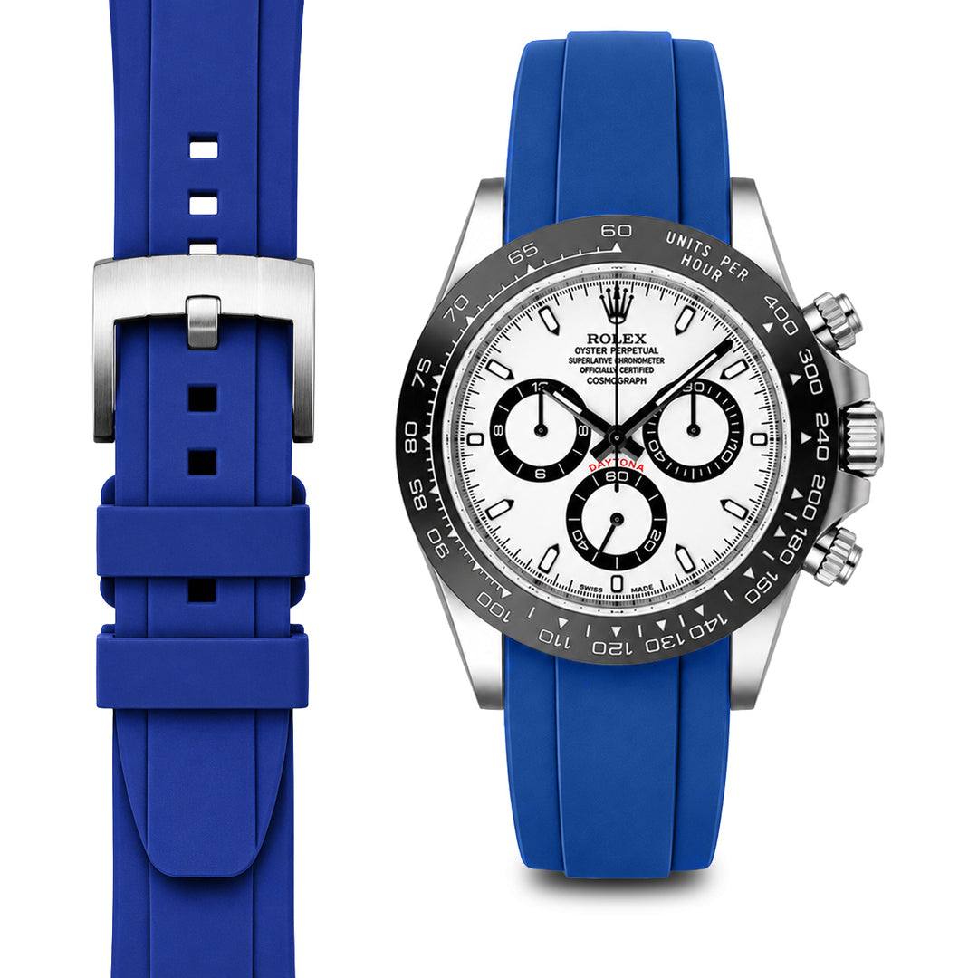 Curved End Rubber Strap for Rolex Ceramic Daytona Watch | Everest