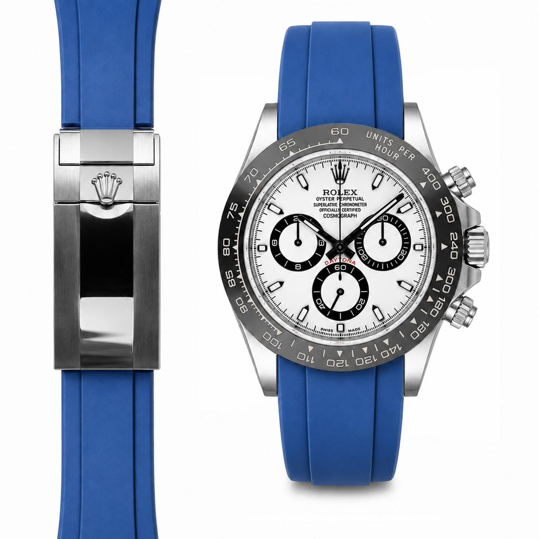 Curved End Rubber Strap for Rolex Ceramic Daytona Watch | Everest