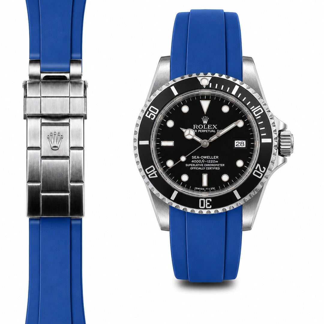 Curved End Rubber Strap for Rolex Sea-Dweller Watch | Everest Bands