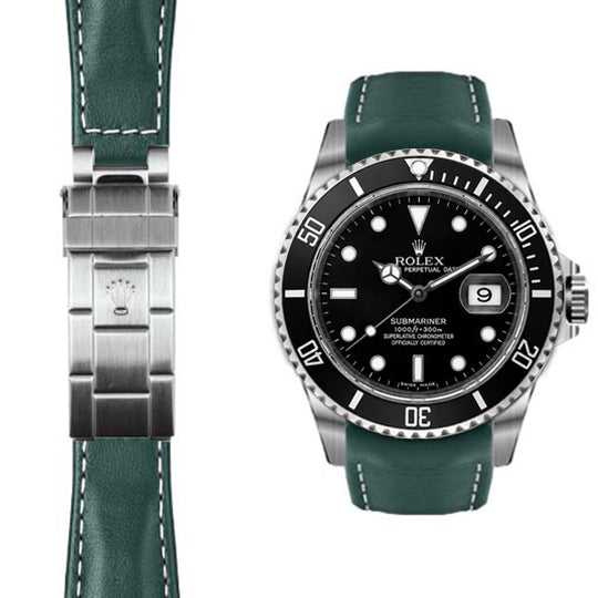 Curved End Leather Strap for Rolex Submariner Watch | Everest Bands