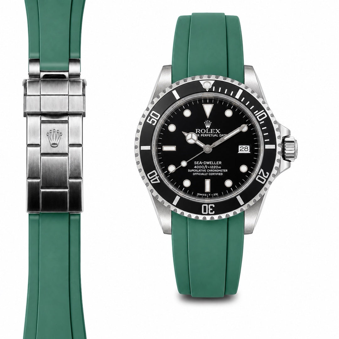 Curved End Rubber Strap for Rolex Sea-Dweller Watch | Everest Bands