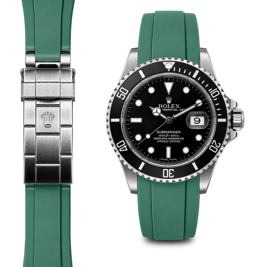 Curved End Rubber Strap for Rolex Submariner Watch | Everest Bands