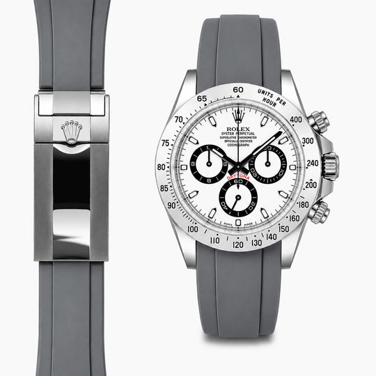 Curved End Rubber Strap for Rolex Daytona Deployant | Everest Bands