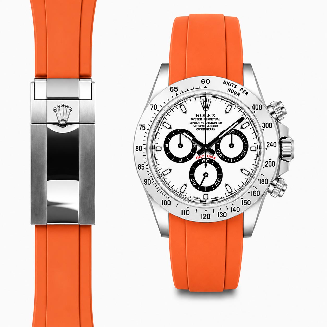 Curved End Rubber Strap for Rolex Daytona Watch | Everest Bands