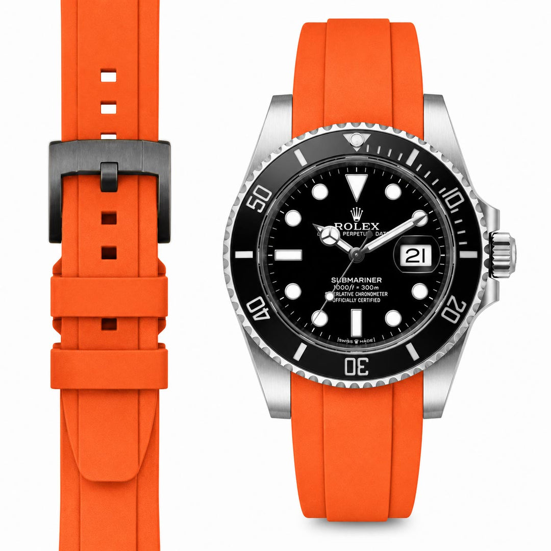 Curved End Rubber Strap for Rolex Submariner 41mm | Everest Bands