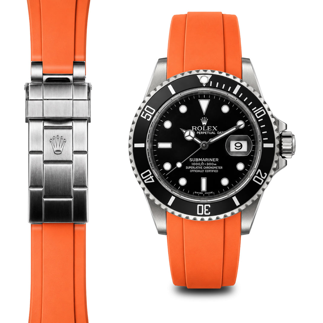 Curved End Rubber Strap for Rolex Submariner Watch | Everest Bands