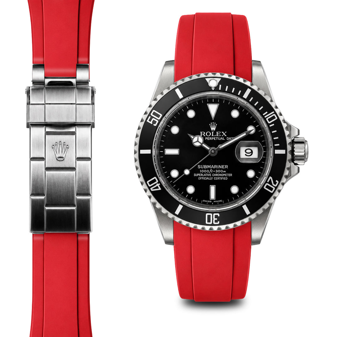 Curved End Rubber Strap for Rolex Submariner Watch | Everest Bands