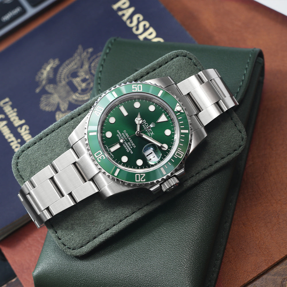 Leather Watch Pouch in Geneva Green – Travel & Storage | Everest
