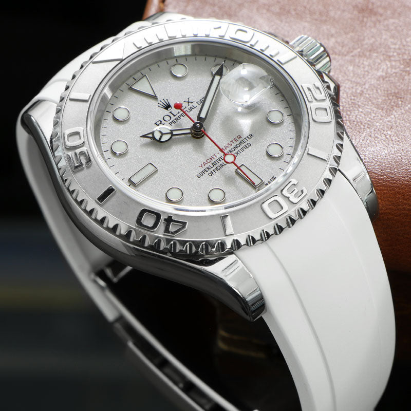 White Rubber strap on Rolex Yacht-Master