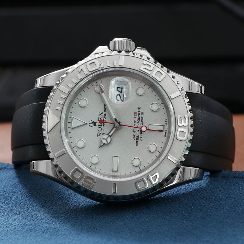 Curved End Rubber Strap for Rolex YachtMaster Watch Everest Bands