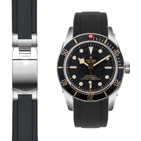 Curved End Rubber Strap for Tudor Black Bay 58 Deployant Everest