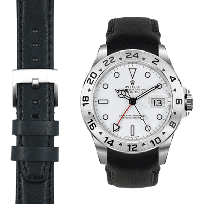 Curved End Leather Strap for Rolex Explorer II with Tang Buckle