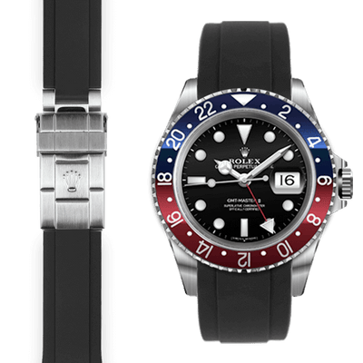 Rolex GMT black rubber watch strap