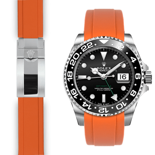 Rolex GMT orange rubber watch strap