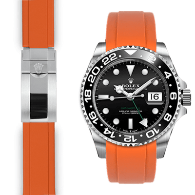 Rolex GMT orange rubber watch strap