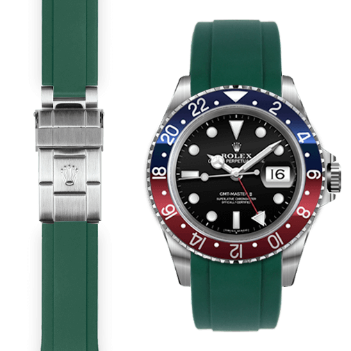 Rolex GMT green rubber watch strap