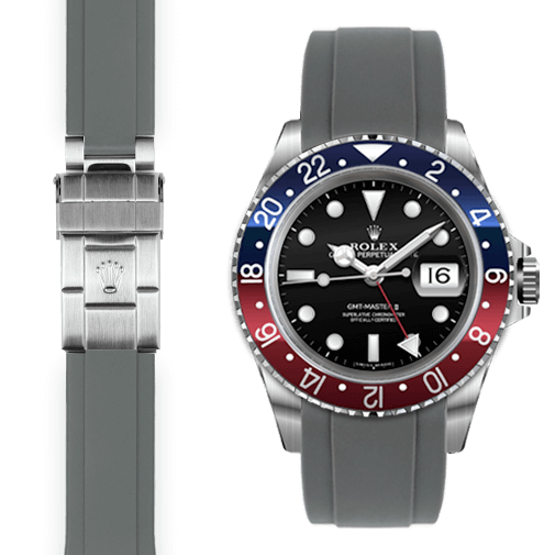 Rolex GMT grey rubber watch strap