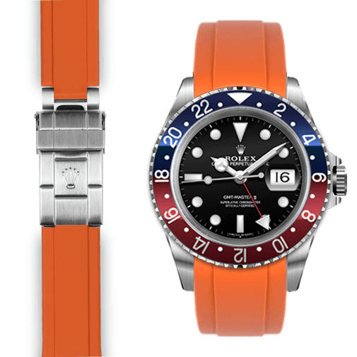 Rolex GMT orange rubber watch strap