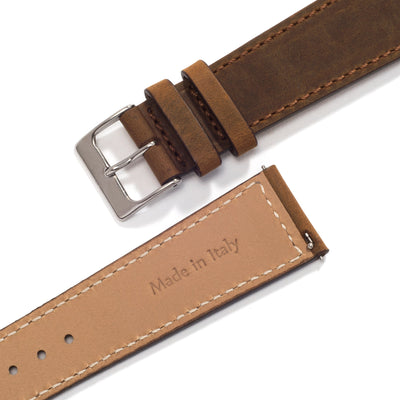 Everest UNIVERSAL CAMEL LEATHER WATCH STRAP front and back