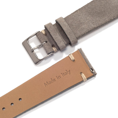 Everest UNIVERSAL GRAY VINTAGE LEATHER WATCH STRAP front and back