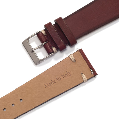 Everest UNIVERSAL CHERRY VINTAGE LEATHER WATCH STRAP front and back