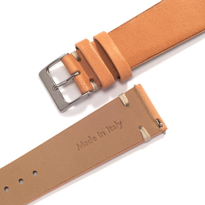 Everest UNIVERSAL TAN VINTAGE LEATHER WATCH STRAP front and back