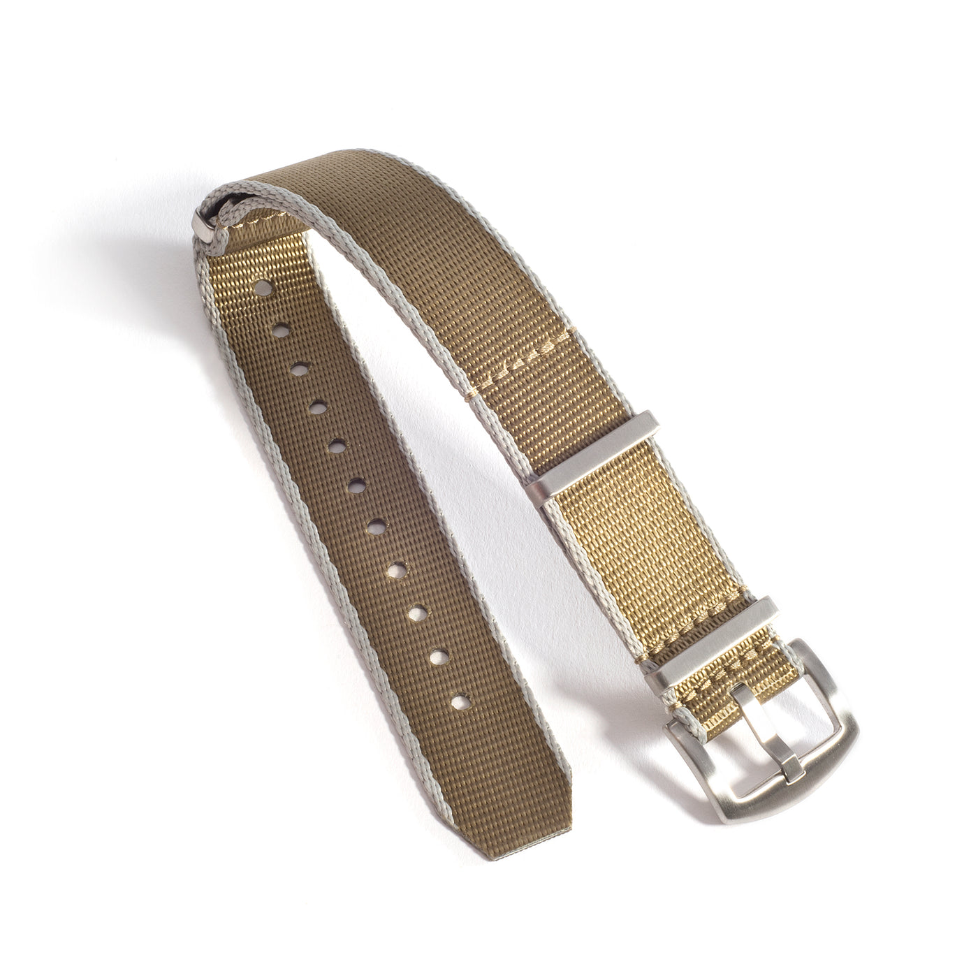 Everest Khaki & Grey NATO-Style Nylon Watch Band