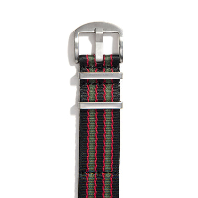 Everest Vintage NATO-Style Bond Black Nylon Watch Band Buckle