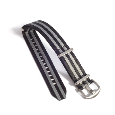 Everest Black & Grey Bond NATO-Style Nylon Watch Band