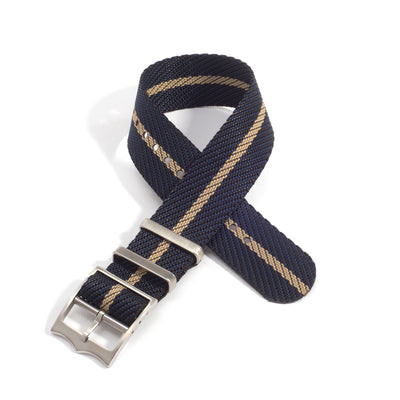 Everest Navy & Gold NATO-Style Single Pass Nylon Watch Band