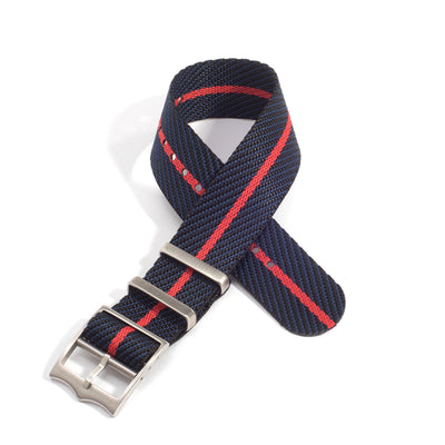 Everest Navy & Red NATO-Style Single Pass Nylon Watch Band