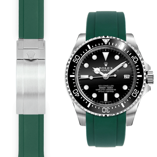 Rolex Sea Dweller green rubber watch strap