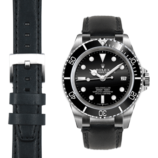 Steel End Link Leather Strap for Rolex Sea-Dweller Watch | Everest