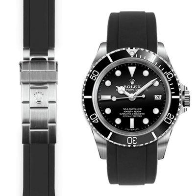 Rolex Sea Dweller black rubber watch strap