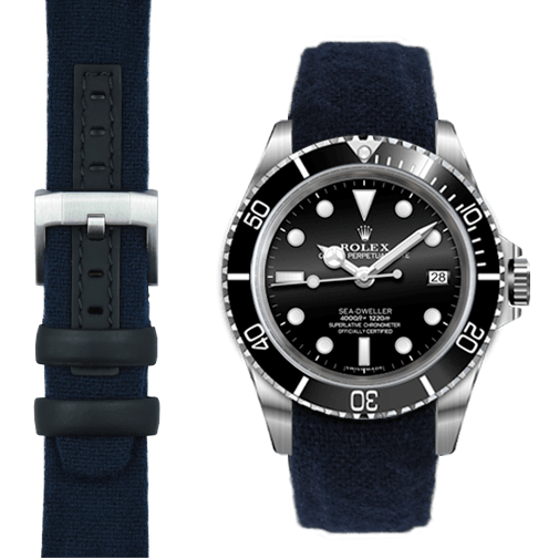 Curved End Nylon Strap for Rolex Sea Dweller with Tang Buckle