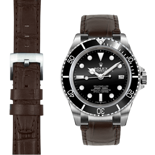 Steel End Link Leather Strap for Rolex Sea-Dweller Watch | Everest