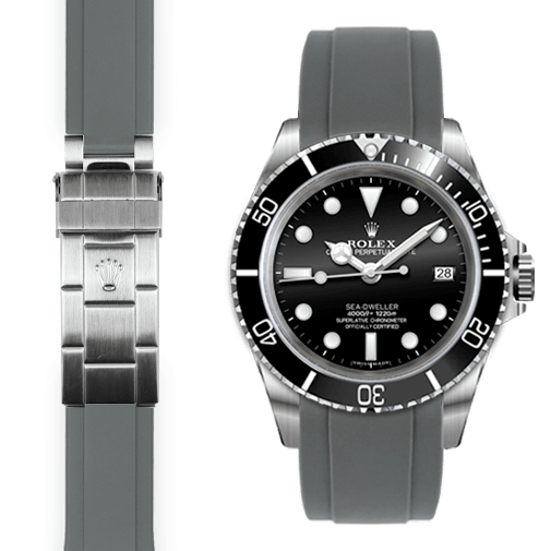 Rolex Sea Dweller grey rubber watch strap