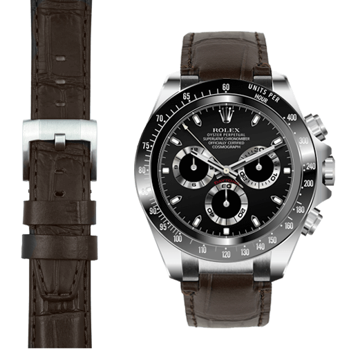 Steel End Link Leather Strap for Rolex Ceramic Daytona Watch Everest Bands