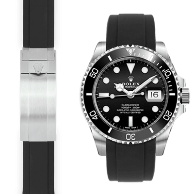 Rolex Submariner black rubber watch strap