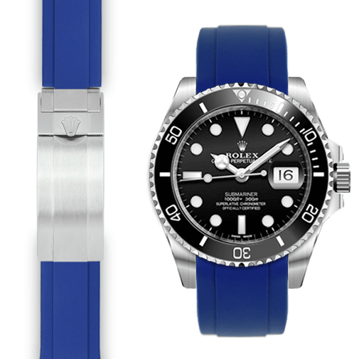 Rolex Submariner blue rubber watch strap