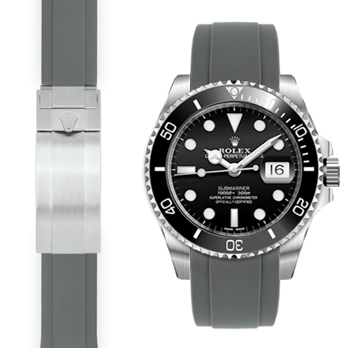 Rolex Submariner grey rubber watch strap