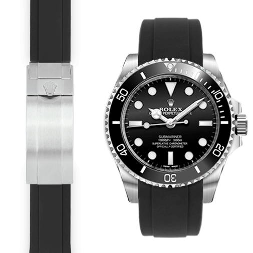 Rolex Submariner black rubber watch strap