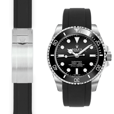 Rolex Submariner black rubber watch strap