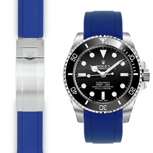 Rolex Submariner blue rubber watch strap
