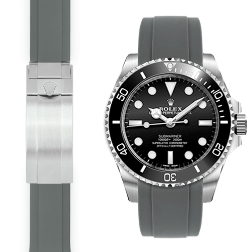 Rolex Submariner grey rubber watch strap