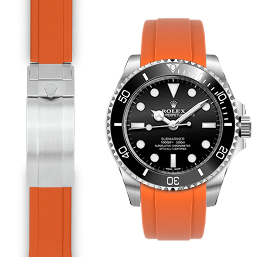 Rolex Submariner orange rubber watch strap